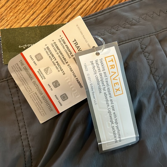 Eddie Bauer lot - 2 Travex travel skirts women’s size 12, gray and light tan - Picture 11 of 11